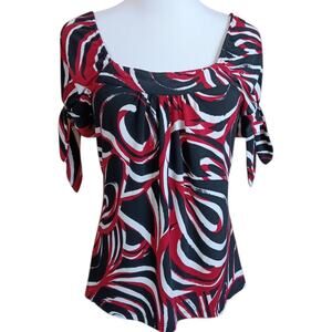 INC 2000s Y2K Top Blouse Petite S Stretch Square Neck Coquette Vamp Flirt Dressy